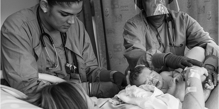 newborn is delivered